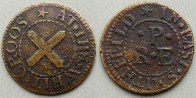 East Smithfield, R P (E) AT THE WHIT CROOS farthing